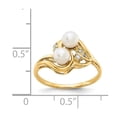 thumbnail image 5 of Solid 14k Yellow Gold 4.5mm Freshwater Cultured Pearl Diamond Ring Band Size 7 (.04 cttw.), 5 of 6