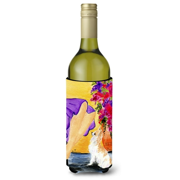 Caroline's Treasures SS8521LITERK Lady with her Chihuahua Wine Bottle Hugger, Wine Bottle, multicolor