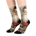 thumbnail image 3 of FAIOROI Christmas Socks for Women Cute Vintage Xmas Print Mid Calf Crew Sock Soft Cozy Festive Holiday Novelty, 3 of 6