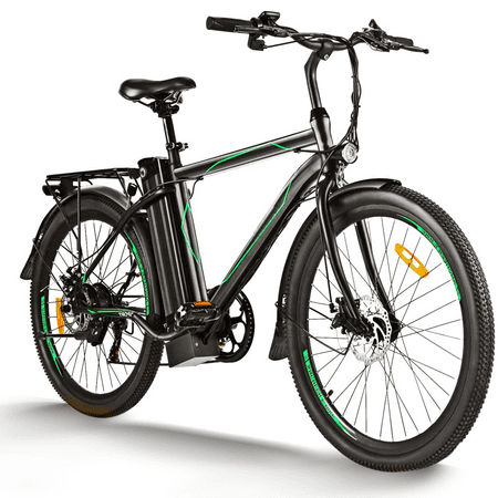 Ancheer 26 In. Electric Mountain Bike for Adults, Electric Commuting Bicycle with Removable 36V 10Ah Battery City Ebike 25-40 Mile Range 6-Speed Gears Cruiser Bicycle Ancheer 26 In. Electric Mountain Bike for Adults, Electric Commuting Bicycle with Removable 36V 10Ah Battery City Ebike 25-40 Mile Range 6-Speed Gears Cruiser Bicycle