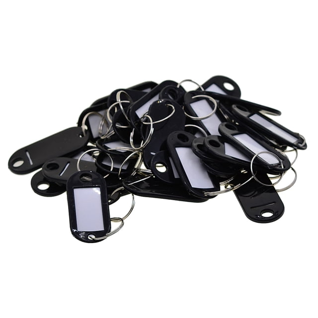 50 Unids Etiqueta de Llaves con Tarjetas Blancas de Escritura Tarjetas de Identificación para Equipaje Mascotas - negro Sunnimix Etiquetas para llaveros
