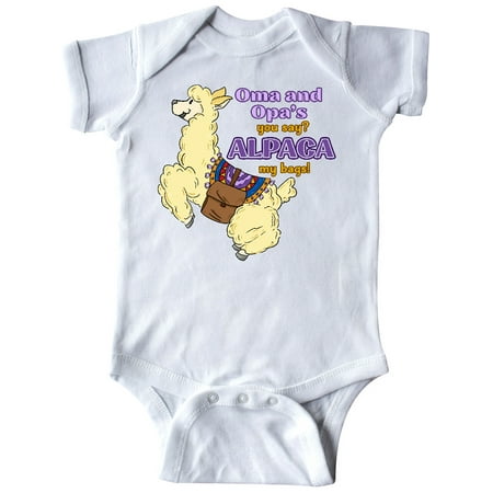 

Inktastic Cute Jumping Alpaca Oma and Opa s You Say ALPACA my Bags Gift Baby Boy or Baby Girl Bodysuit
