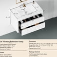 thumbnail image 3 of Floating Bathroom Vanity with U-Shape Drain Design / Quiet and Seamless Drawer Movement, 3 of 6