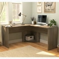 thumbnail image 3 of Prepac Home Office L-Shaped Executive Computer Desk, Drifted Gray, 3 of 11