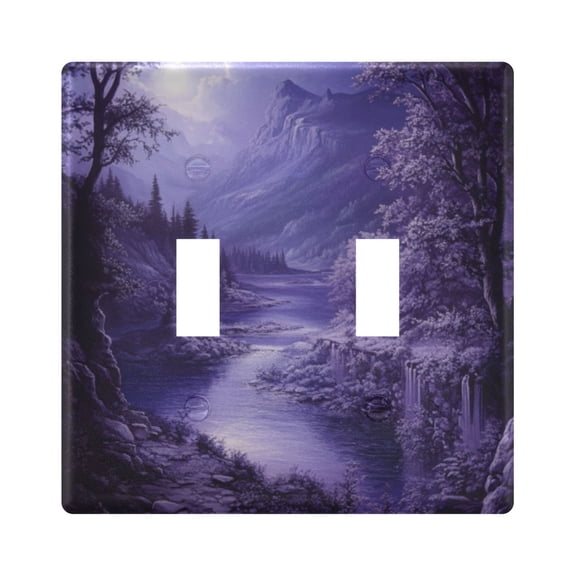 Switch Panel 4.48x4.56In Switch Plate Wall Panel Living Room Kitchen Bedroom Study Switch Panel Stylish Decoration Purple River