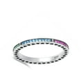 thumbnail image 4 of Multi-color Cubic Zirconia Studded Promise Ring .925 Sterling Silver Band Jewelry Female Male Size 9, 4 of 4