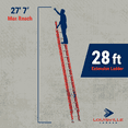 thumbnail image 6 of Louisville Ladder 28-Foot Fiberglass Extension Ladder, 300-Pound Load Capacity, Type IA, FE3228, 6 of 9
