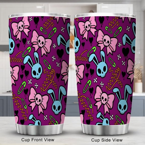 Halloween Tumbler 20oz with Lid for Horror Gift Women Trick or Treat Birthday Party Ghost Travel Coffee Cup