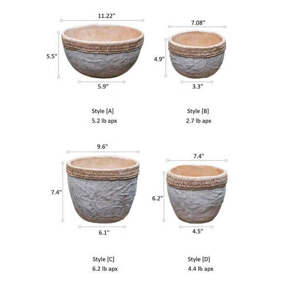 Rattan Pattern Edge Cement Planter