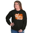 thumbnail image 3 of Happy Halloween Trick or Treat Bats Unisex Plus Fleece Graphic Sweatshirt Brisco Brands 2X, 3 of 5