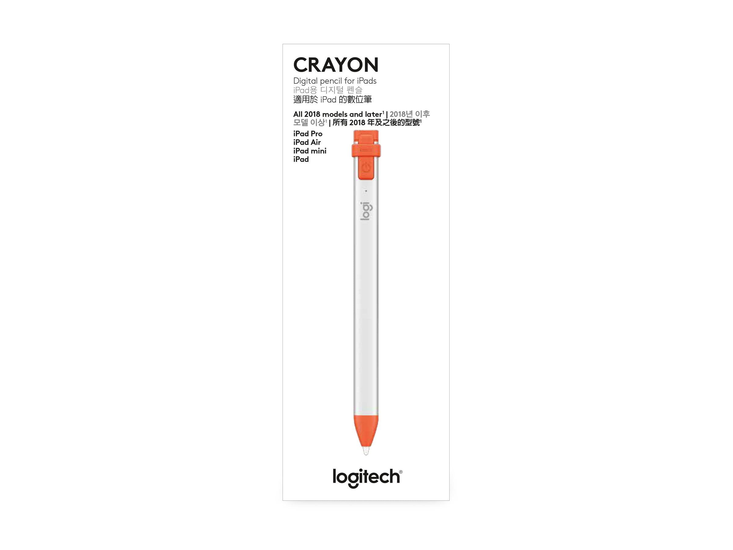 Logitech Crayon Stylus for Tablets Aluminum Pen Silicone Tip 914000031