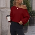 thumbnail image 6 of Msgweeeg Off-Shoulder Pullover Sweatshirt, Lightweight, Women's S-XXXL, 6 of 8