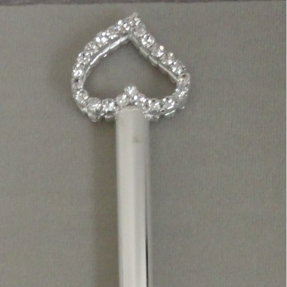 Charmed 11" Heart Scepter. Beautiful Rhinestone Heart; Clear