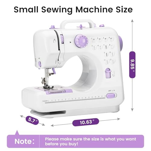 Sewing Machine for Beginners with 12 Built-in Stitches,Mini Sewing Machine with Foot Pedal,High-Low Speeds,Portable and Sewing Enthusiasts (505)