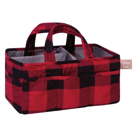 UPC: 0846216059452 | Trend Lab Red and Black Buffalo Check Storage Caddy Diaper Organizer.
