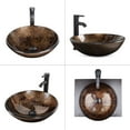 thumbnail image 2 of Elecwish 16.5'' Round Tempered Glass Bathroom Vessel Sink Brown Washing Basin Bowl,  Faucet Pop up Drain Set, 2 of 8