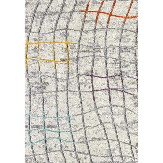 Lbaiet CH822G57 5 x 7 Pi. Chelsea Collection Machine à Tisser Électrique Fait Mia Gris Abstrait Rectangle Tapis
