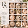 thumbnail image 5 of 12Pcs Christmas Ball Ornaments 2.36in Shatterproof Painted Xmas Tree Balls Pre Strung Hanging Decor for Home Mantel Holiday Party Decoration, 5 of 5