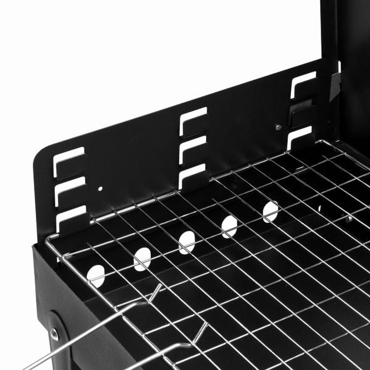 Portable Square BBQ Grill for Outdoor Camping and Backyard Use,Black Lightweight Charcoal Grill with Easy Carry and Storage,Durable High-capacity Barbecue Grill for Home and Travel