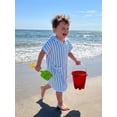 thumbnail image 6 of BemeyourBBs Kids Toddler Baby Girl Boy Terry Swim Cover Up Summer Beach Swimsuit Coverups Wearable Beach Towels For Kids Zip Up Short Sleeve Striped Hooded Bathing Suit Cover Up One Piece Swimsuits, 6 of 9