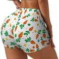 thumbnail image 2 of Kdxio Cute Carrot Print Workout Shorts for Women Seamless Soft Smooth Gym Yoga Scrunch Active Shorts, 2 of 9
