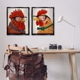 thumbnail image 2 of Stupell Industries Quirky Hipster Roosters Animals Painting Black Floater Framed Canvas Art Print Wall Art, 31 x 25, Set of 2, 2 of 9
