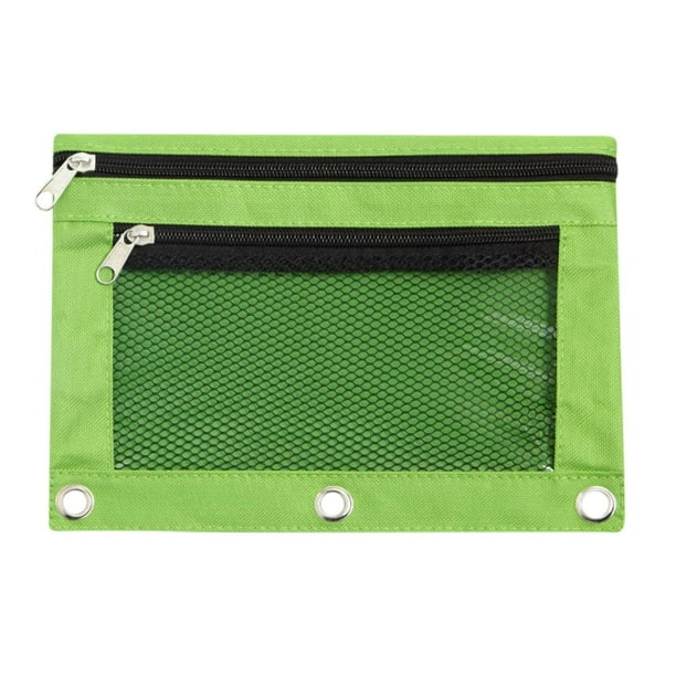 Pencil Pouch 3 Ring Zipper Pencil Pouches Case Binder Cosmetic Bag
