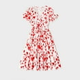 thumbnail image 2 of PatPat Mother's Day Mommy and Me Family Matching Allover Red Heart Print Surplice Neck Ruffle-sleeve Belted Dresses, Red, Mom L, 2 of 7