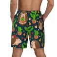 thumbnail image 3 of Sigee Cute Hedgehogs Cactus Blue Print Mens Swim Trunks with Compression Liner Quick Dry Swim Stretch Beach Shorts with Pockets,S-3XL, 3 of 7
