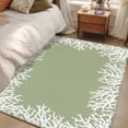 thumbnail image 4 of 3'x5' Area Rugs, Coastal Coral Indoor Outdoor Area Rug for Living Room Bedroom, Sage Green Ocean Marine Nautical Beach Washable Bathroom Rugs Kitchen Floor Carpet Mats Home Decor Aesthetic, 4 of 8