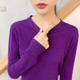 thumbnail image 1 of Nouveaux Vêtements d'Automne Hiver pour Femmes Pull Col Rond Uni à Manches Longues Tricoté Hauts Féminins, 1 of 5