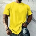 thumbnail image 2 of Yifymode Oversized Shirts for Men Vintage Short Sleeve Beach Vacation Tops Solid Casual Loose Fit Breathable Athletic T Shirts, 2 of 6