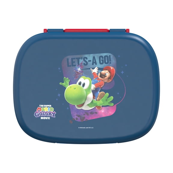 Zak Designs Mario Bento Box for Kids - BPA-Free, Leakproof with Compartmental Lid