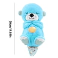 thumbnail image 2 of Calma y acurruca a la nutria con luces musicales, juguete de peluche portátil para bebé (azul), 2 of 9