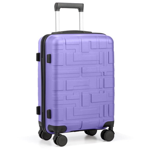 Zimtown 20 Inch Carry-on Luggage Lightweight Hardside Suitcase with 360° Detachable Spinner Wheels, Unbreakable Travel Luggage, Purple