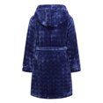 thumbnail image 2 of Kids Hooded Fleece Robe Plush Bubble Flannel Bathrobe Soft Warm Lightweight Bathrobe with Belt & Pockets for Boys Girls 4-15 Years, 2 of 8