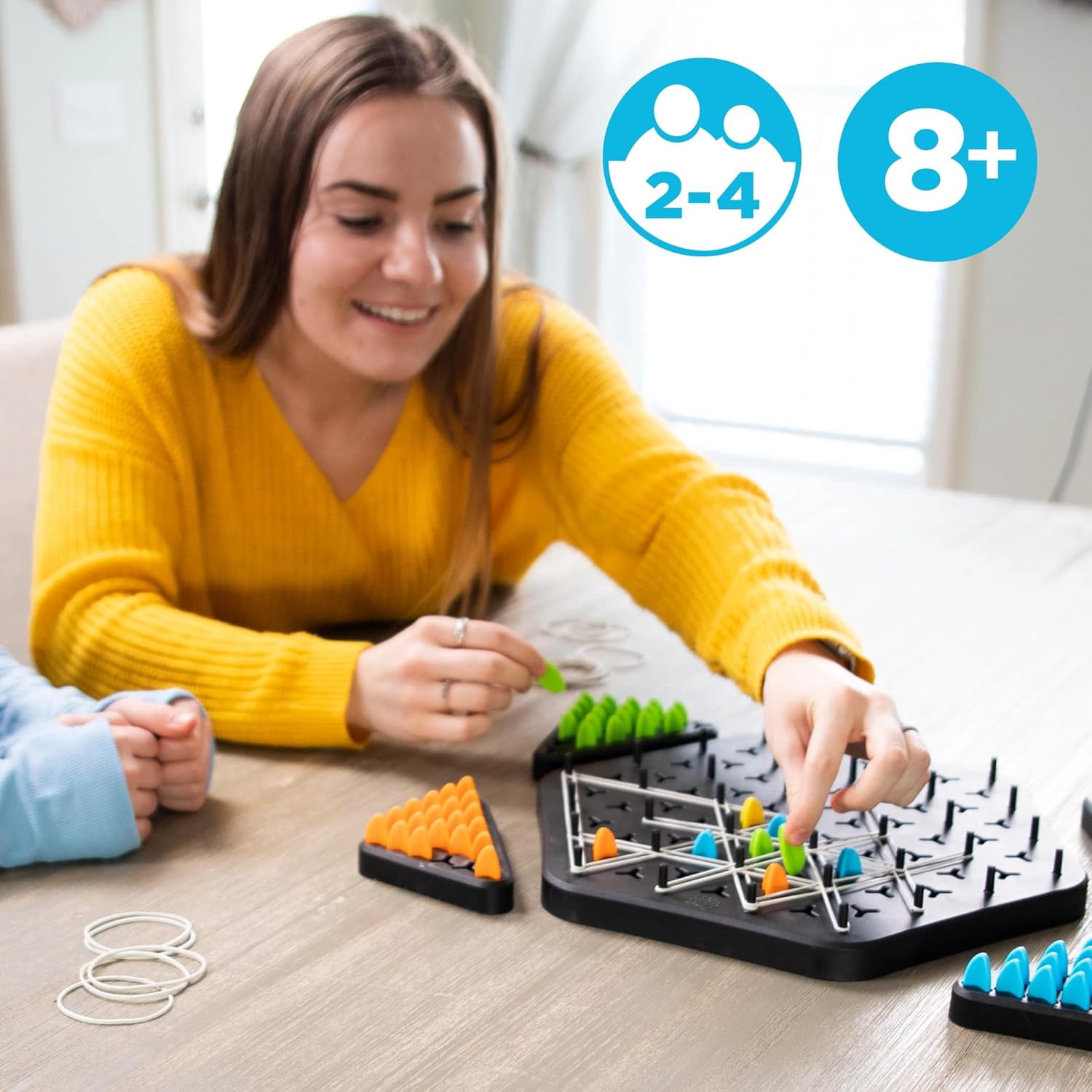 Triggle Triangle Chess Board Game - Board Games for Family Night - Strategic Game Play - Multi-Player Board Games - Builds Hand & Eye Coordination - Preschool Toys, Ages 8+
