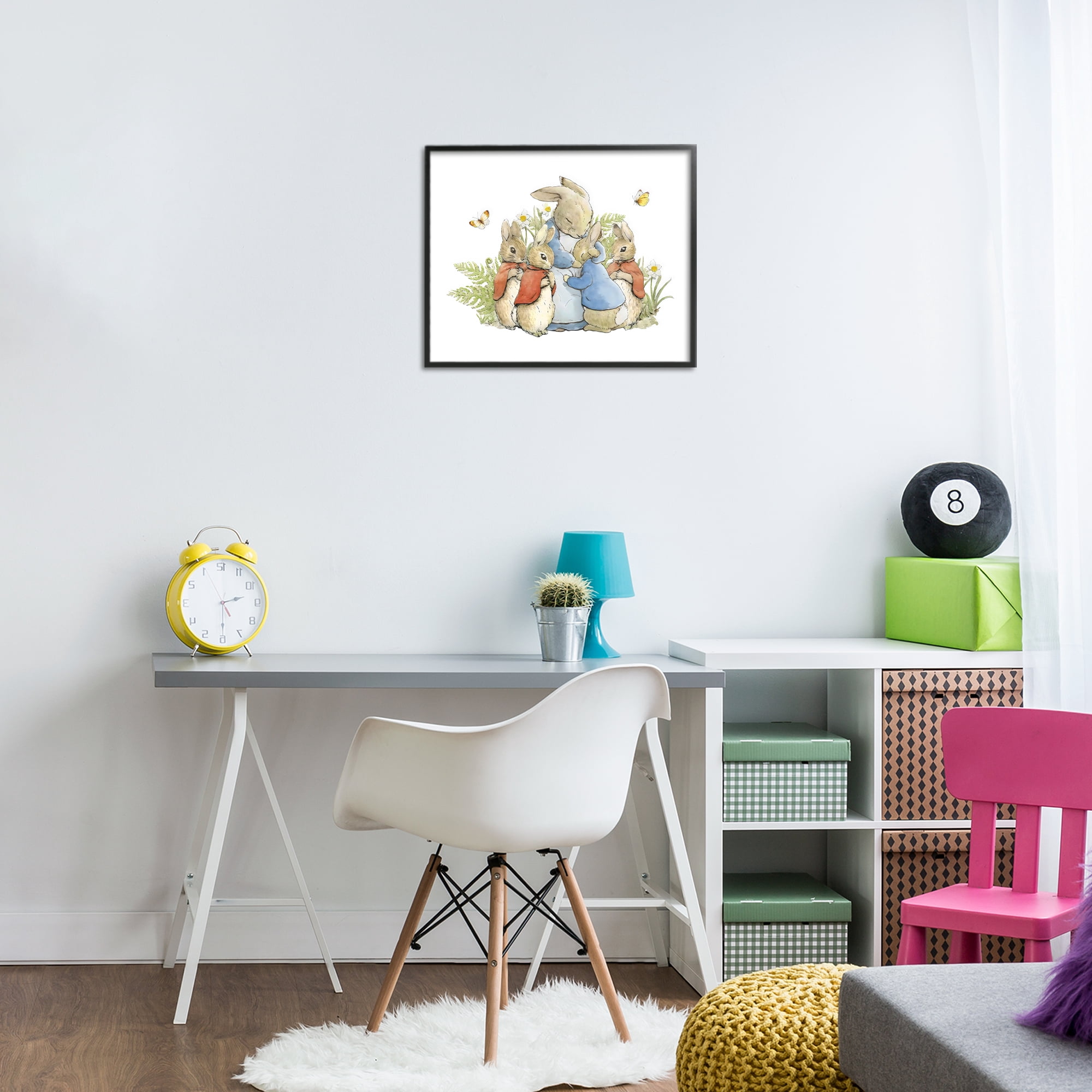Stupell Industries Hugging Mother Rabbit Black Framed Giclee Art, design by Arlington Prints