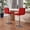 Red, variant on QunYou Bar Stools Set of 2 Counter Height, Square Cushion Backrest Stools with Footrest for Home & Coffee Shops