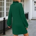 thumbnail image 4 of Arlun Womens Oversized Mini Sweater Dress Turtleneck Batwing Long Sleeve Ribbed Knit Loose 2025 Fall Winter Casual Pullover Short Dress Soft Comfort Stylish Outfits Dark Green XXXL, 4 of 7