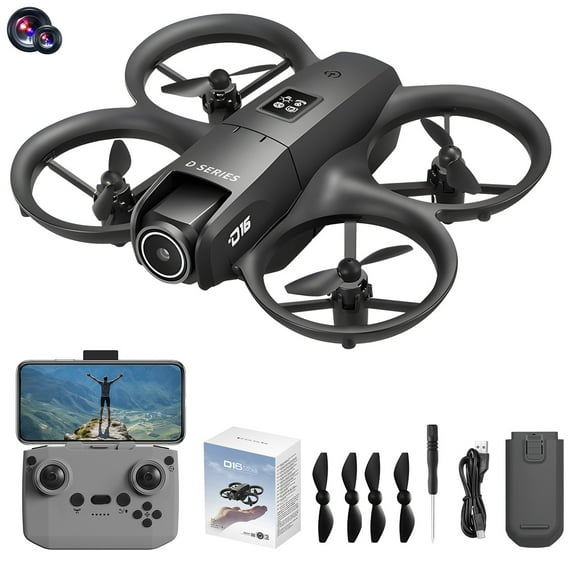 Black 180 Degree Esc Camera Drone With Led Lights Altitude Hold Headless Mode Remote Control Toy For Beginners