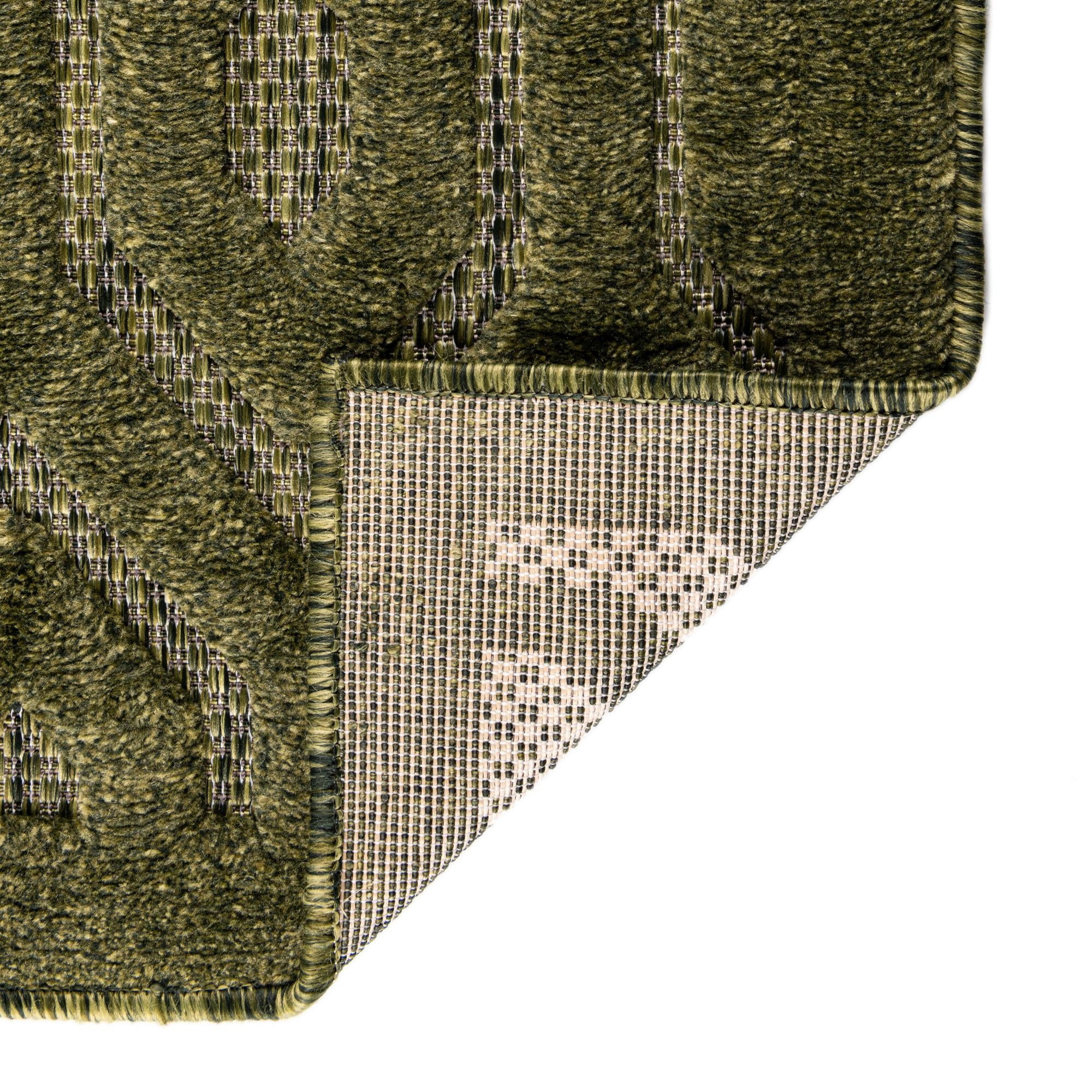 Unique Loom Outdoor Trellis Textured Collection Area Rug - Spatial (2' x 3' Rectangle Green)