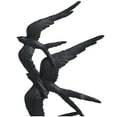 thumbnail image 5 of 8" x 21" Black Polystone Flying Bird Sculpture with White Block Base, by DecMode, 5 of 9