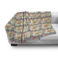 thumbnail image 2 of Floral Soft Flannel Fleece Throw Blanket, Doodle Interpretation of Blossoming Summer Flowers, Cozy Plush for Indoor and Outdoor Use, 70" x 90", Multicolor, by Ambesonne, 2 of 5