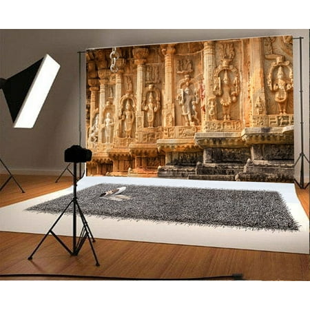 Image of 7x5ft Backdrop Photography Background Palace Wall Stone Carved Figures Ancient Temple European Buildings Background Memorial theme Photo Portraits Adult Wedding Portrait