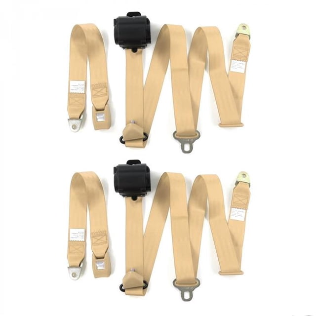 Kit de Ceinture de Sécurité à Godet Rétractable Tan Standard 3 Points pour Frelon AMC 1970-1977 - 2 Ceintures