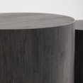 thumbnail image 6 of Nesting Coffee Table Set of 2 Round Wooden Tables - Modern Black Woodgrain, 6 of 10