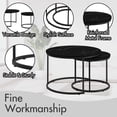 thumbnail image 6 of Coffee Table Set of 2,27.6 inch Round Coffee Table with Sturdy Metal Frame,End Table Side Tables for Living Room Bedroom,Black, 6 of 7