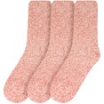 thumbnail image 5 of Women's Extra Large Featherlight Fuzzy Plush Warm Cozy Comfy Cute Socks - Coral Pink - 3prs, 5 of 8