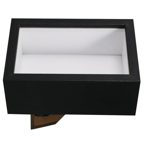 FOMIYES Black Wooden Shadow Box 1Pack Small Display Box for Keepsakes Dried Flowers Tabletop Display Rustic Style